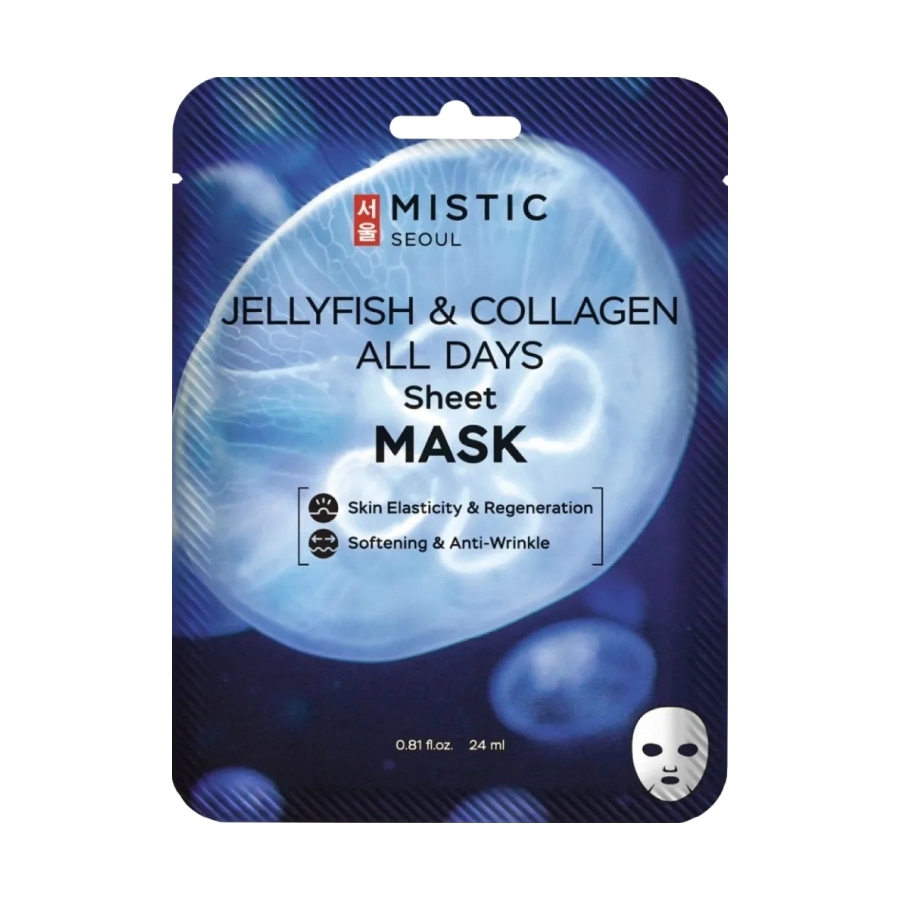 MISTIC JELLYFISH COLLAGEN ALL Тканевая маска для лица с коллагеном медузы 24 мл
